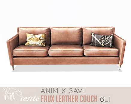 Second Life Marketplace - ionic : Faux Leather Couch